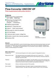 Flow-Converter UNICON®-DF Flow measurement with pulse ...