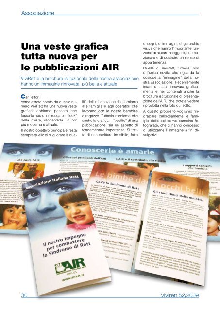 Numero n.52 - Associazione Italiana Sindrome di Rett