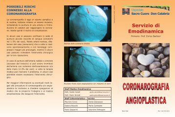 Coronarografia angioplastica - Ospedale Sacro Cuore Don Calabria