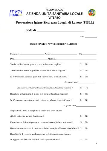 Mod. Questionario spirometria