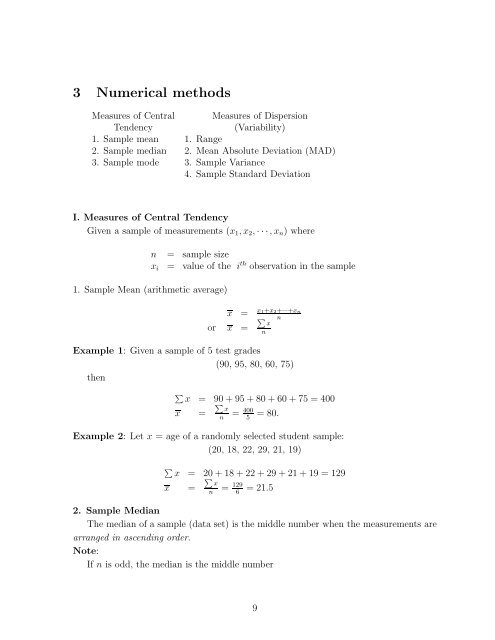 MBA 604 Introduction Probaility and Statistics Lecture Notes