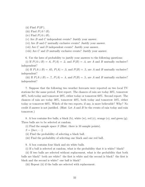 MBA 604 Introduction Probaility and Statistics Lecture Notes