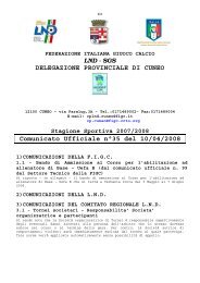 DELEGAZIONE PROVINCIALE DI CUNEO ... - Informacalcio.it