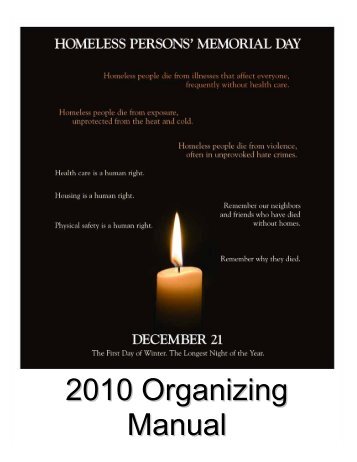 2010 Organizing Manual - National Coalition for the Homeless
