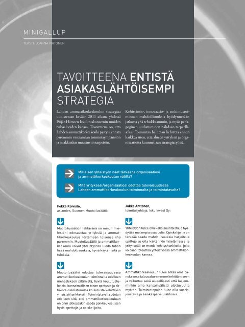 Lamboree-asiakaslehti 1/2011 - Lahden ammattikorkeakoulu