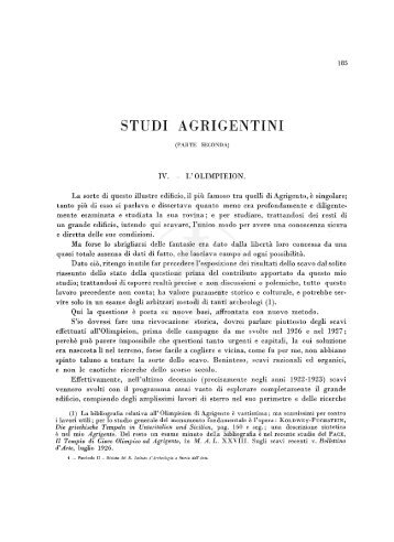 Pirro Marconi, Studi agrigentini - Istituto Nazionale di Archeologia e ...