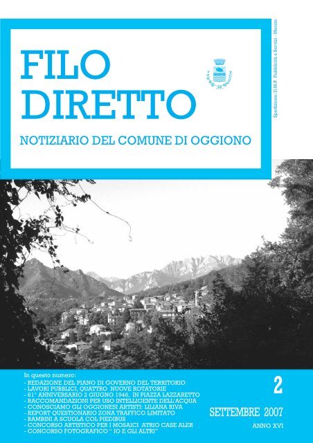 Filo Diretto n. 2 - Settembre 2007 - Comune di Oggiono