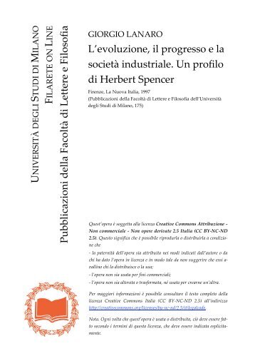 L'evoluzione, il progresso e la società industriale - Studi umanistici ...