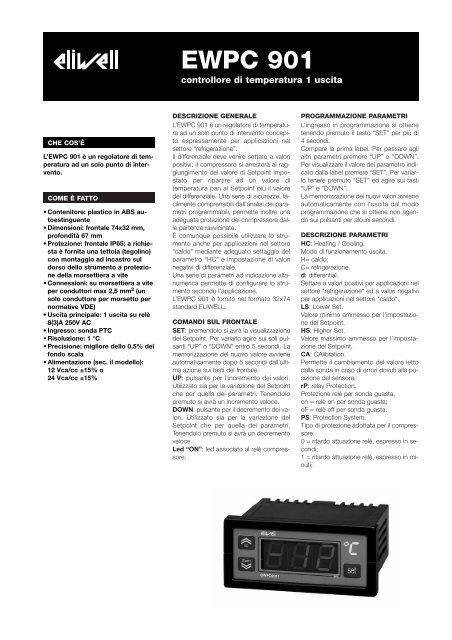 Eliwell Ewpc 901 T Manual
