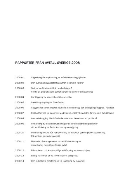 RAPPORT 2008:14 - Avfall Sverige