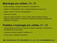 Praktika z mykologie pro učitele, 0/1, ZS