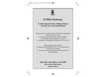 Il Mito Steinway - Società Filarmonica Trento