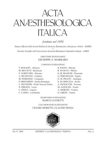 ACTA ANAESTHESIOLOGICA ITALICA – n. 4 - 2006 - Siared