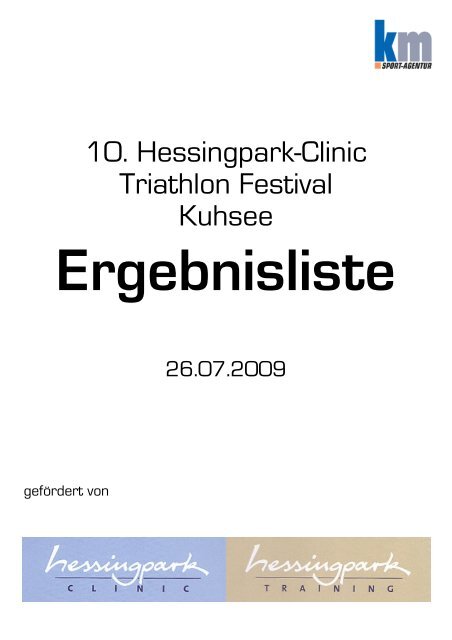 Ergebnisliste - km Sport-Agentur