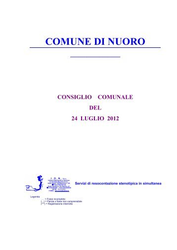 Seduta del 24/07/2012 (pdf - 601Kb) - Comune di Nuoro