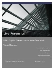 Live Forensics - Dipartimento di Informatica ed Applicazioni ...