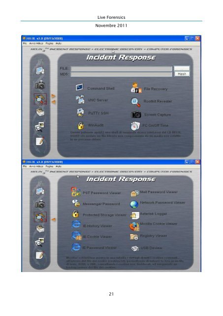 Live Forensics - Dipartimento di Informatica ed Applicazioni ...