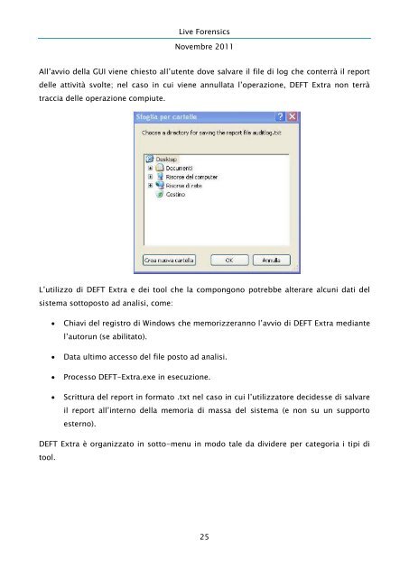 Live Forensics - Dipartimento di Informatica ed Applicazioni ...