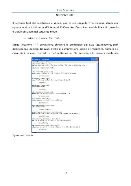 Live Forensics - Dipartimento di Informatica ed Applicazioni ...