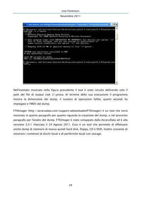 Live Forensics - Dipartimento di Informatica ed Applicazioni ...