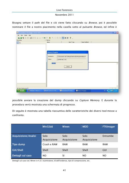 Live Forensics - Dipartimento di Informatica ed Applicazioni ...