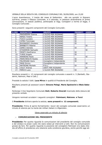 Verbale - Comune di Rignano sull'Arno