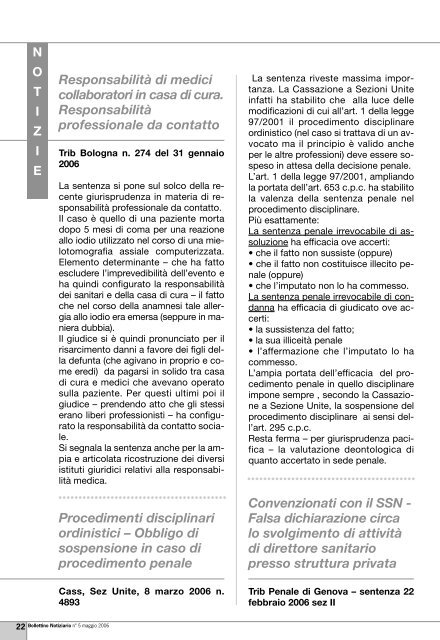 Maggio 2006 - Ordine dei Medici di Bologna