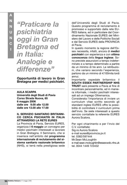 Maggio 2006 - Ordine dei Medici di Bologna