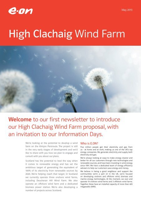 High Clachaig Wind Farm - E.ON UK