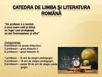 CATEDRA DE LIMBA ŞI LITERATURA ROMÂNĂ