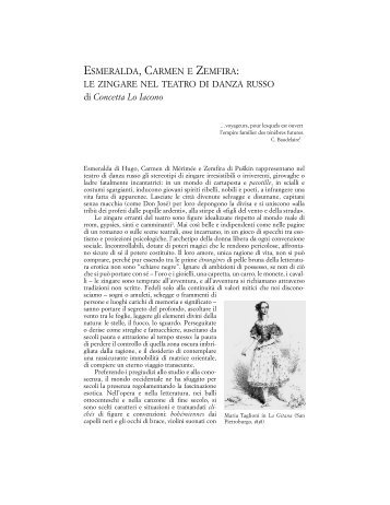 Esmeralda, Carmen e Zemfira: le zingare nel teatro di danza russo
