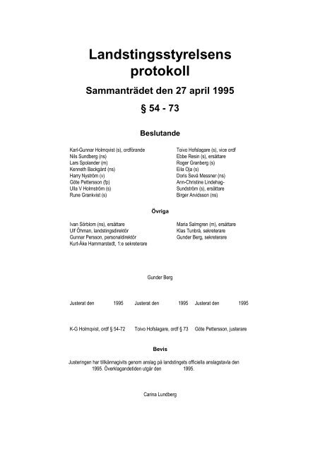 27 april - Norrbottens läns landsting