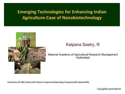 Dr. (Mrs.) R. Kalpana Sastry - Research and Information System for ...