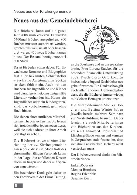 Neues aus der Gemeindebücherei - Knesebeck.org