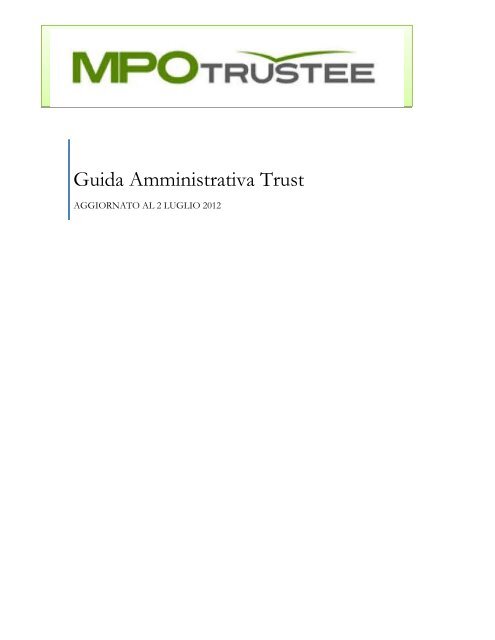 Guida Amministrativa Trust Mpo Trustee Spa Trust Company