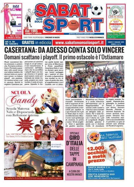 CaSErtaNa: da adESSo CoNta Solo ViNCErE - Sabato Non Solo Sport