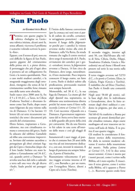 Periodico della Parrocchia San Bartolomeo Apostolo - Bornato ...