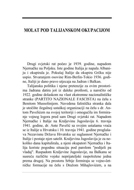 Molat u Drugom svjetskom ratu - Otok Molat