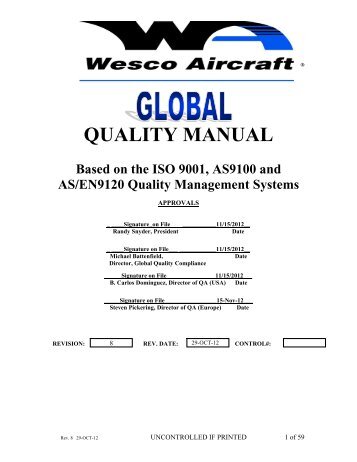 Global Quality Manual - Wesco Aircraft