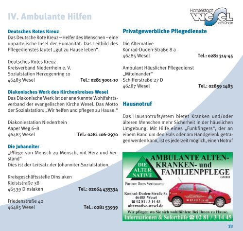 Seniorenratgeber der Hansestadt Wesel am Rhein (6.4130859375 ...