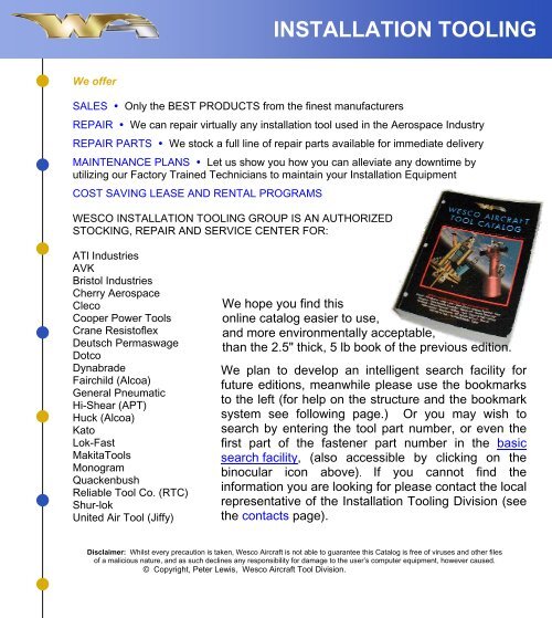 Wesco Aircraft Tooling Catalog (February2008)
