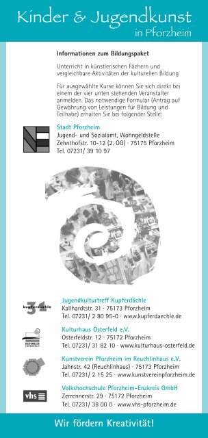 Kinder-Jugend-Kulturkalender - Kunstverein Pforzheim im ...