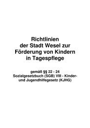 Richtlinien der Stadt Wesel zur Förderung von Kindern in Tagespflege