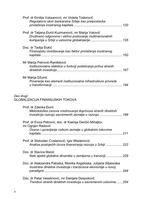 inostrani kapital kao faktor razvoja zemalja - Ekonomski fakultet u ...