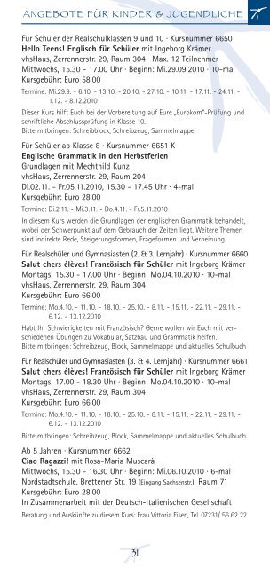 September '10 - Januar '11 - Kunstverein Pforzheim im ...