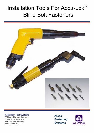 Installation Tools For Accu-Lok™ Blind Bolt Fasteners - Wesco Aircraft