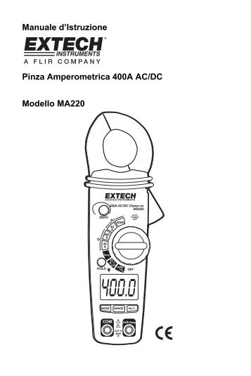 Manuale d'Istruzione Pinza Amperometrica 400A AC/DC Modello ...