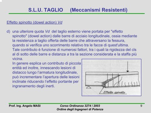 Gli stati limite ultimi per sollecitazioni da taglio - CRIS