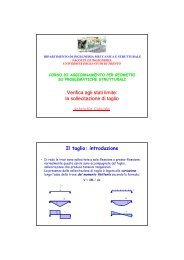 la sollecitazione di taglio Il taglio - Ingegneria - Università degli Studi ...