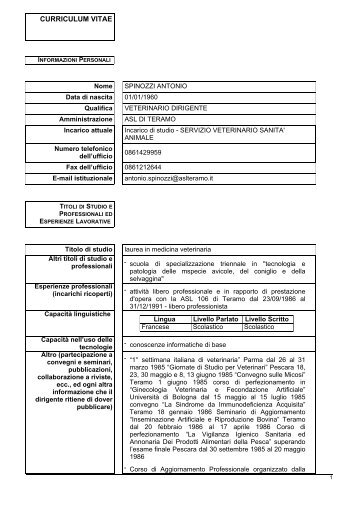 Curriculum - ASL Teramo